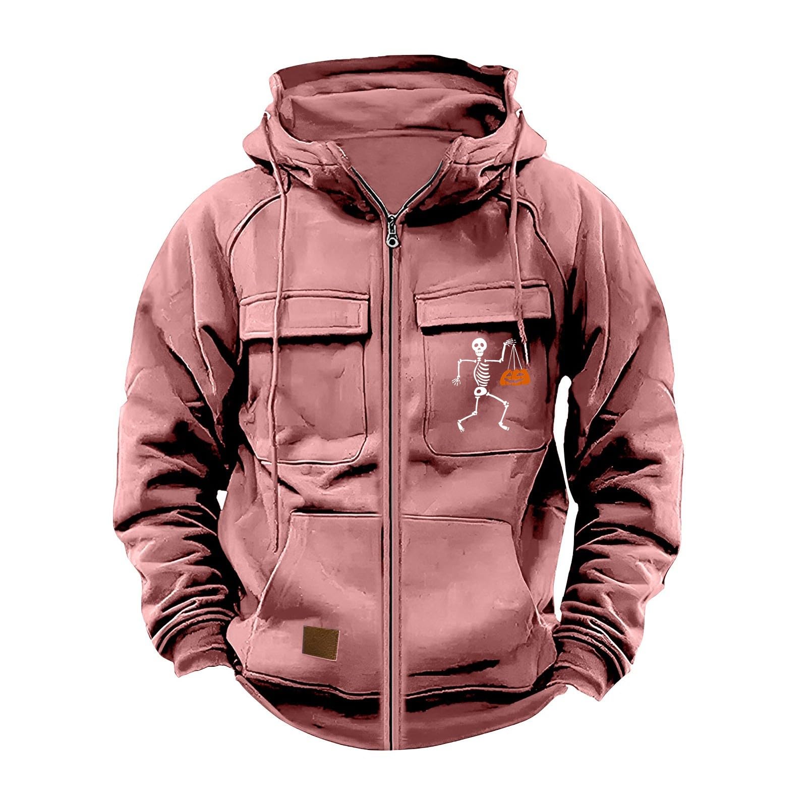 Sudaderas USA Hombre Sudadera con Capucha para Y Cremallera Completa Estampado Gráfico De Bolsillo Halloween Ropa Deporte Muscle Fit Moto Parka Camisa Proteccion UV Camisetas Sin Manga