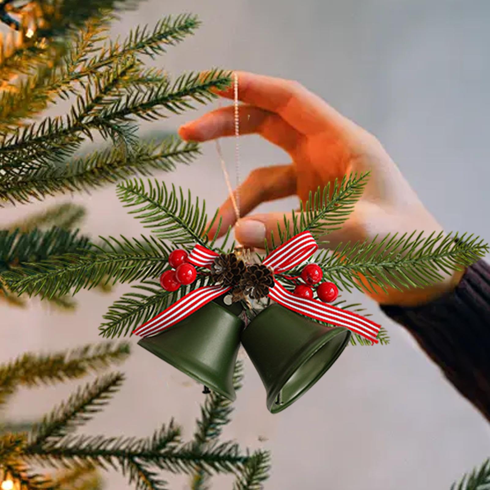 Satz Realistisches Weihnachtsglockensign Für Weihnachtskoration