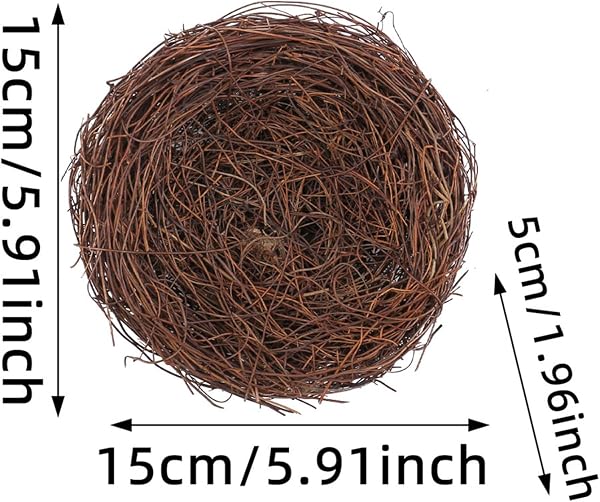 Nid D'oiseau – Nid D'oiseau Artificiel Fait À La Main, Nidification Décorative De Pâques, Ornement D'exposition Artisanal, Décoration De Fête De Noël, De Mariage, De Cour, Pour Table, Étagère, Jardin, - 2