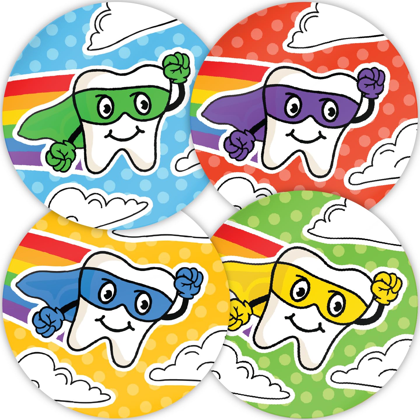 Stone Melon School Reward Stickers 144 Super Teeth Dentist Bravery Teeth Brushing Stickers 30mm Round Awards Nursery Teachers Parents Children Kids