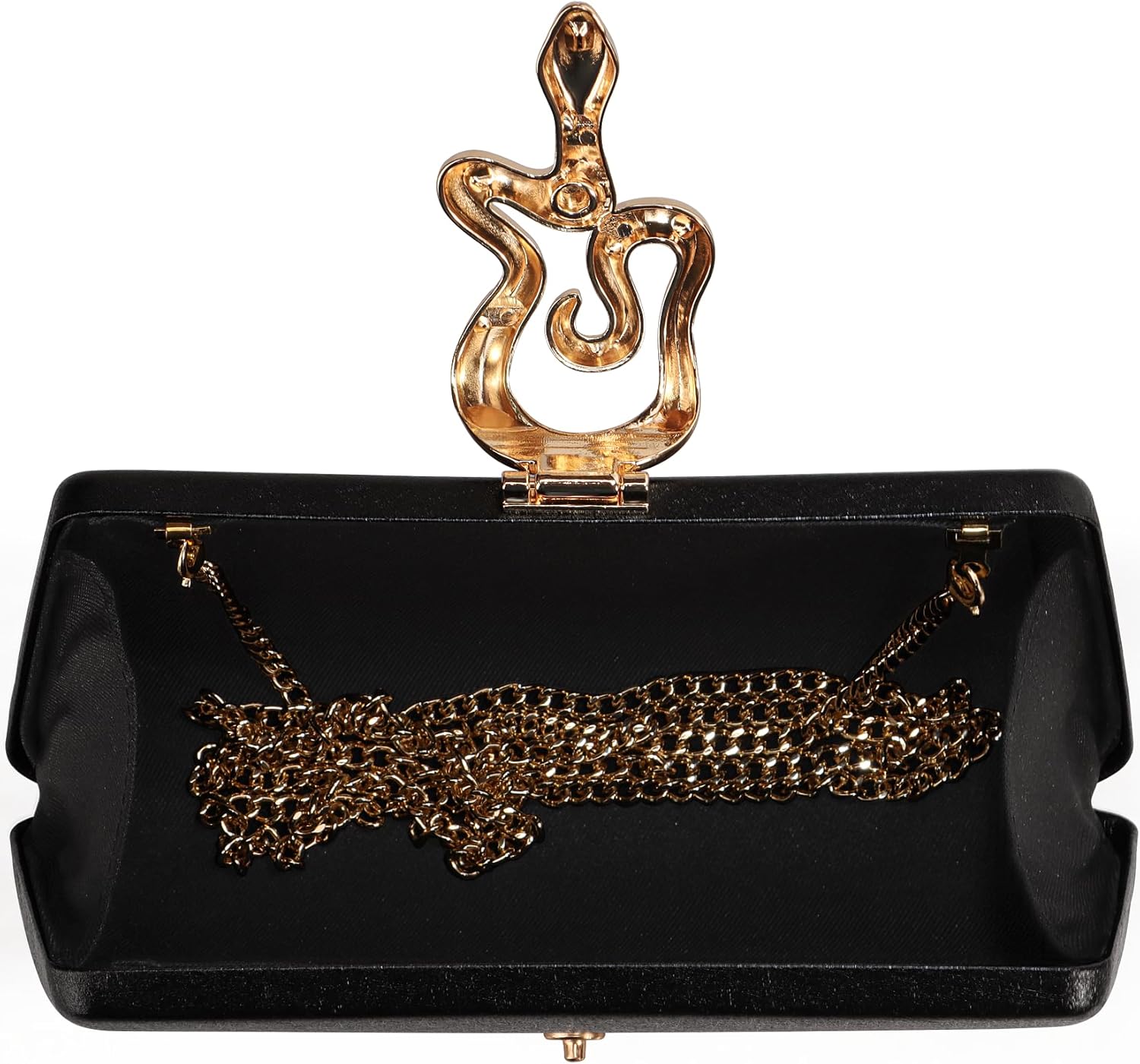 Women's Formal Evening Clutch Purse Synthetic Leather with Snake Clasp, Detachable Strap for Wedding, Prom, Party - Image 7
