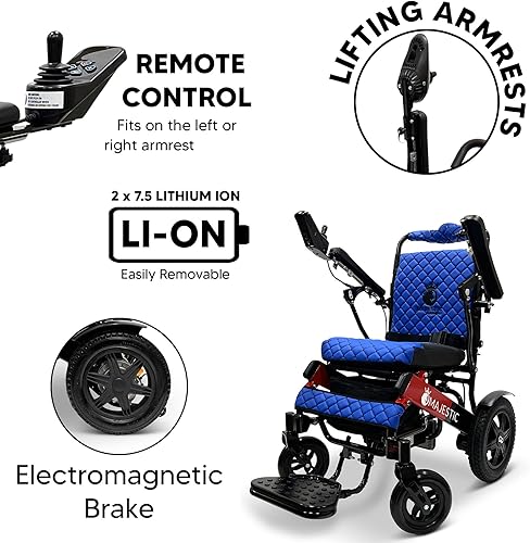 Vista 42 de Silla de ruedas eléctrica plegable de largo alcance 2021, silla de ruedas eléctrica, aprobada por aerolínea, resistente, motorizada por movilidad