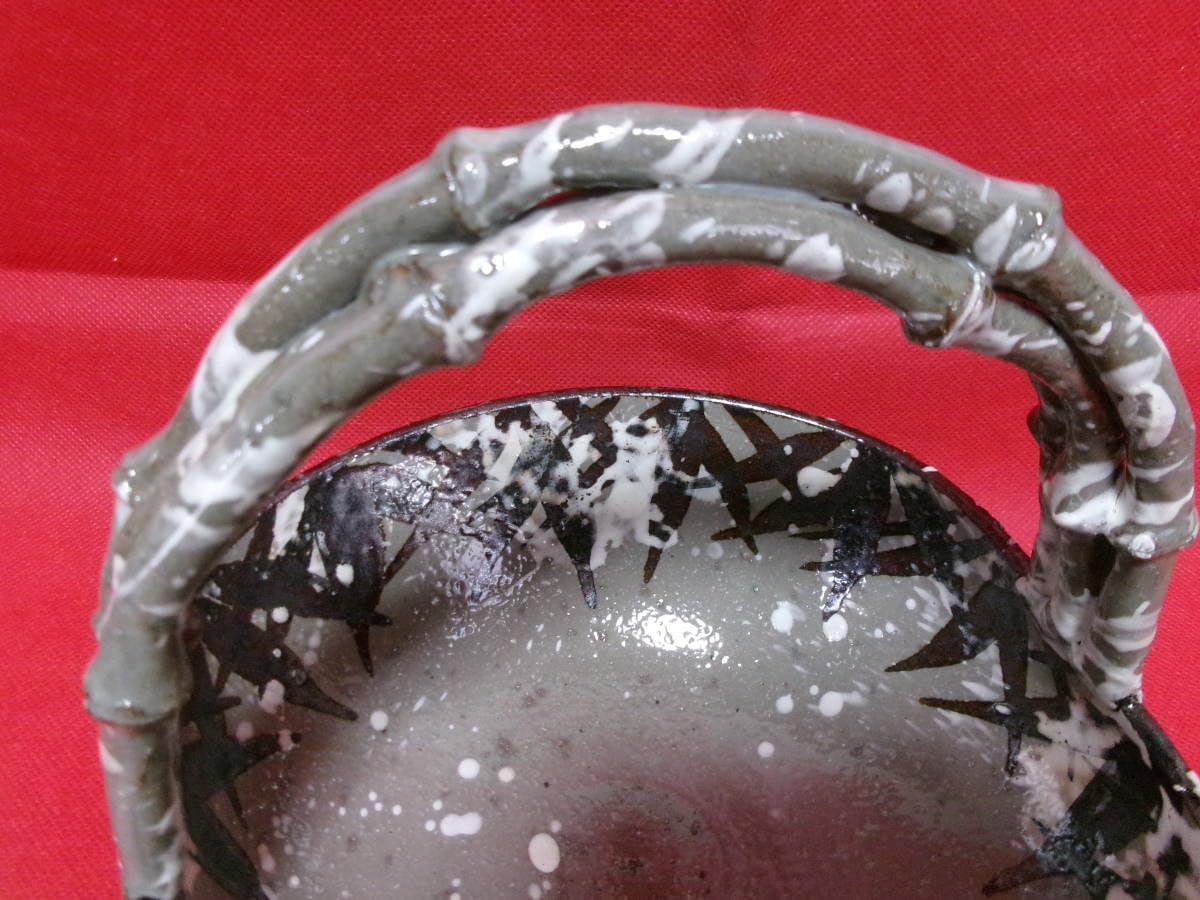 Amazon.co.jp: 品 平安 翆浩造 乾山写雪笹文手鉢 菓子鉢 菓子器 茶道具