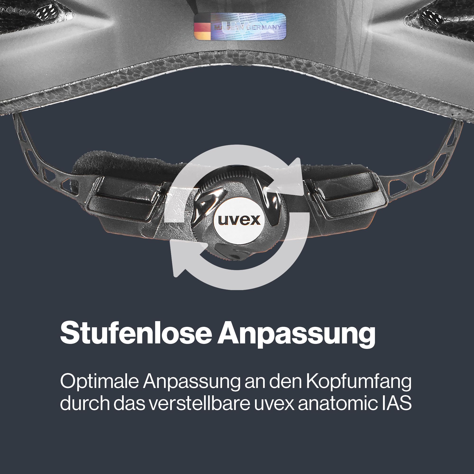 uvex i-vo cc Fahrradhelm, Black-Smoke matt, 56-60 cm | mit Plug-in LED nachrüstbar - individuelle Größenanpassung - waschbare Polster - Polycarbonat-Schale mit EPS-Kern