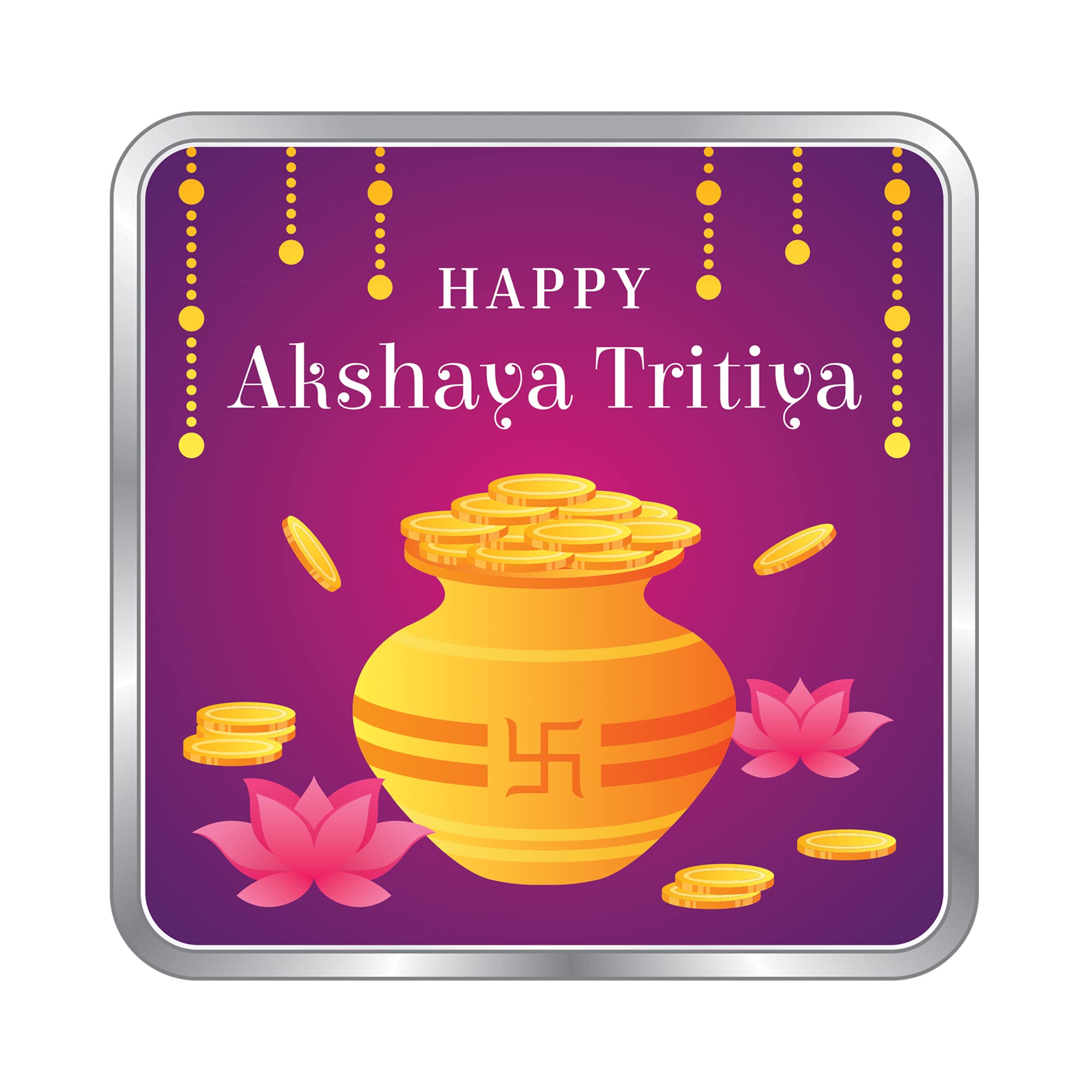 Precious Moments BIS Hallmarked Akshaya Tritiya Square Silver Coin 999 Pure.-image-29
