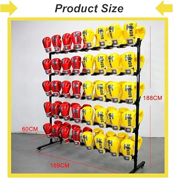 Boxing Gloves Display Stand,Accommodates 20/40 Pairs Of Gloves,With Universal Wheels To Slide, For Boxing Glove Storage,Floor-standing40sets