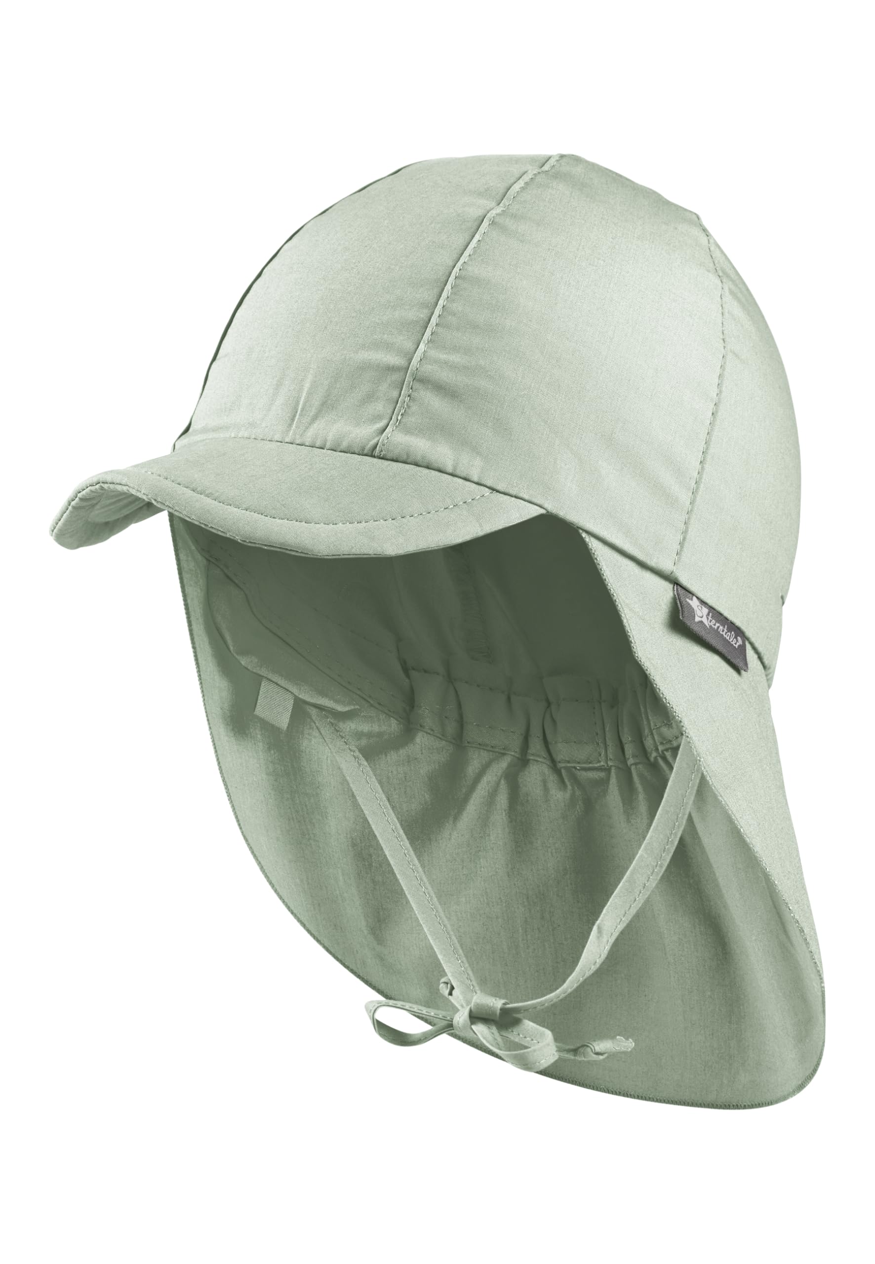 Sterntaler Schirmmütze Nacken - Unisex Baby- und Kinder Mütze mit Nackenschutz und einsteckbaren Ohrenklappen - UV-Schutz 50+ Sommermütze zum Binden - Popeline (Bio) Kopfbedeckung