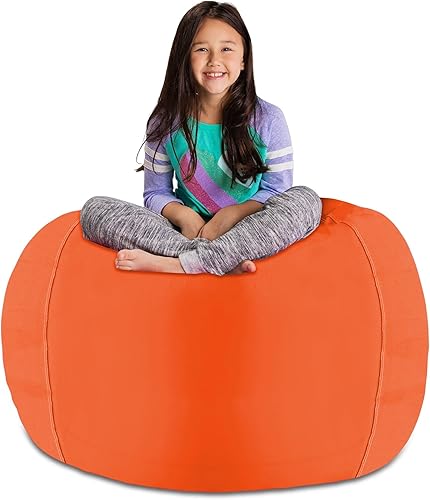 Miniatura 108 de Posh Funda de Silla Puf Rellenable para Almacenamiento de Animales de Peluche para Niños - Organizador de Juguetes Infantiles, Grande-38 - Lona