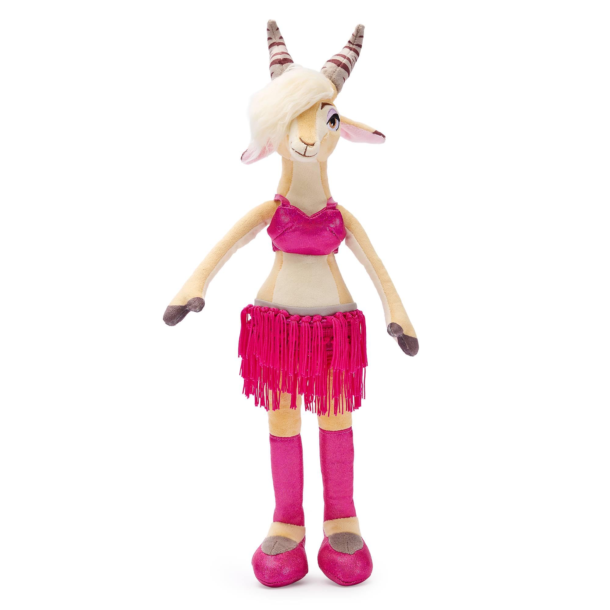 Disney Store Official Gazelle Small Soft Toy, Zootropolis 2, Plush Figure in Pink Outfit with Fringe & Leg Warmers, 20cm