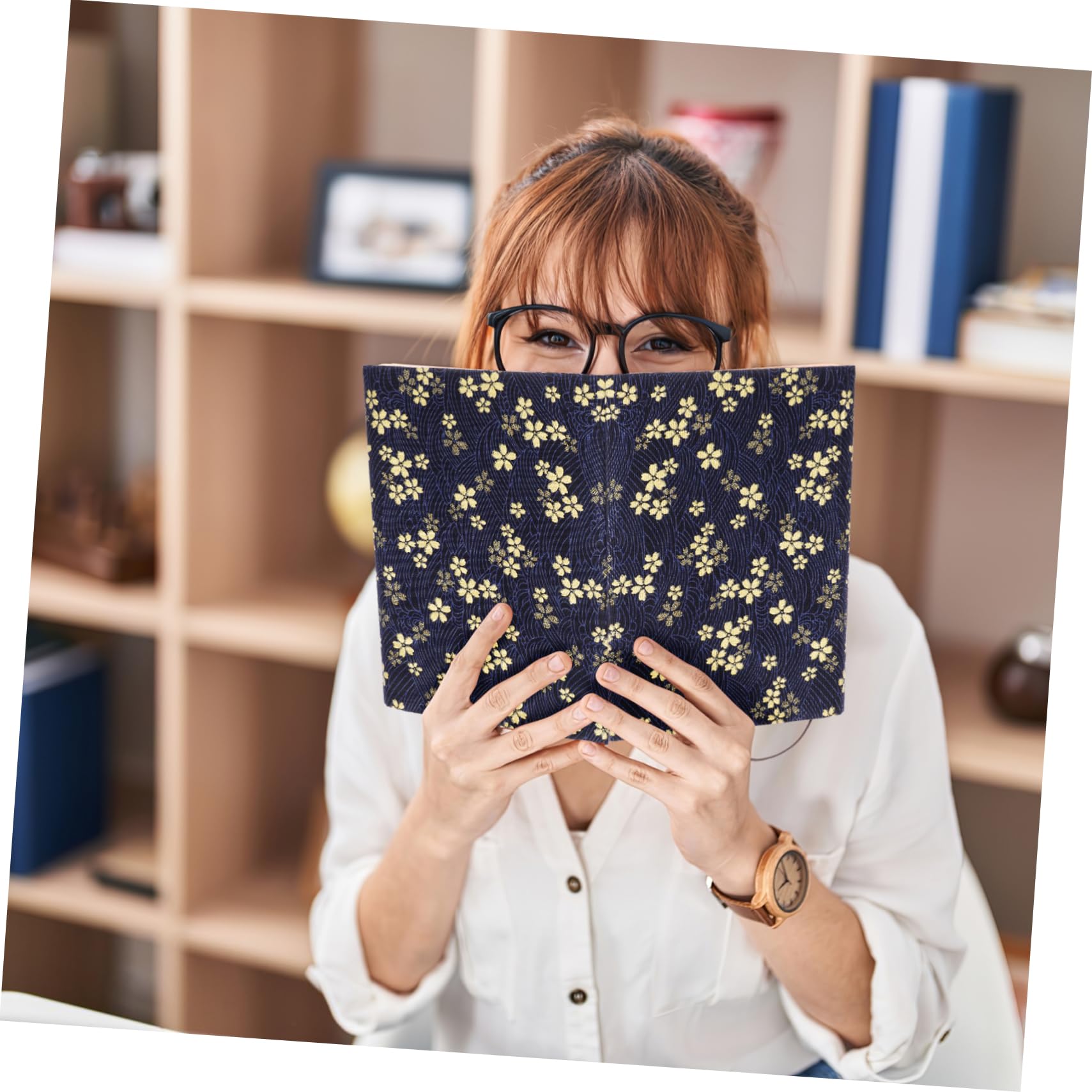 Copertina per Libri A5 in Stoffa Blu, Copertura Manuale