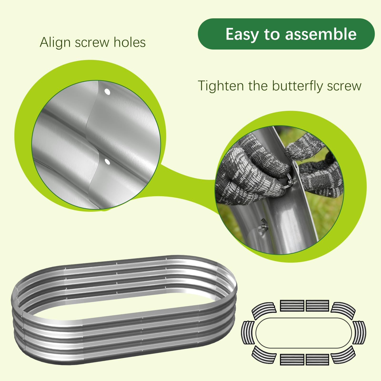 Galvanized Garden Bed Kit - Vegetable Planter -3