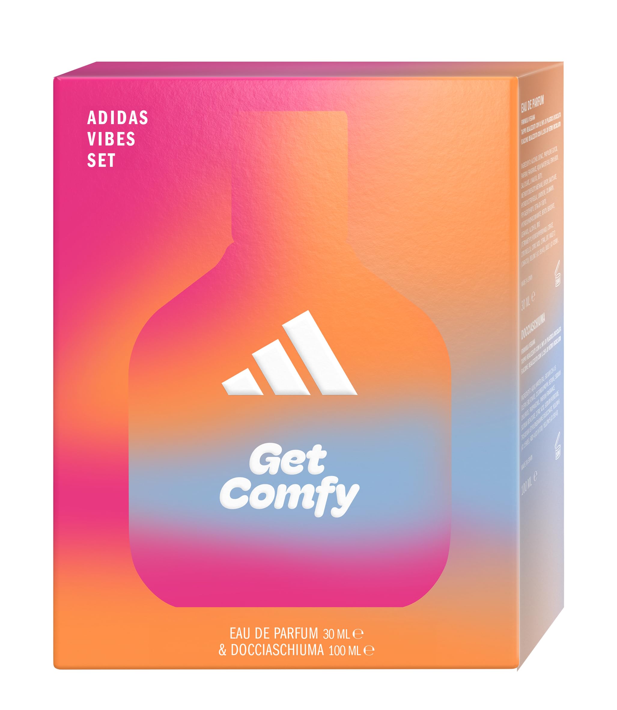 Adidas, Confezione Regalo Donna Vibes Get Comfy Eau de Parfum 30 ml + Gel Doccia 100 ml