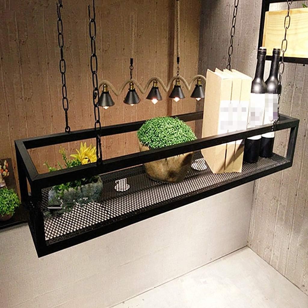 Organize Kitchen Hanging Rack Shelf with Upside Down Wine Rack,Ceiling Mounted Rack Hanging Rack,Plant Hanger Shelf Decoration for Living Room Bar Coffee Shop Restaurant/Commercial