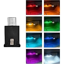 USB Type C LED Ambient Light, 8 Colors RGB Dynamic Night Lamp Adjustable Car Interior Decor, 5V Plug-in Mini Atmosphere Light Gradient Brightness for Vehicle Home Office