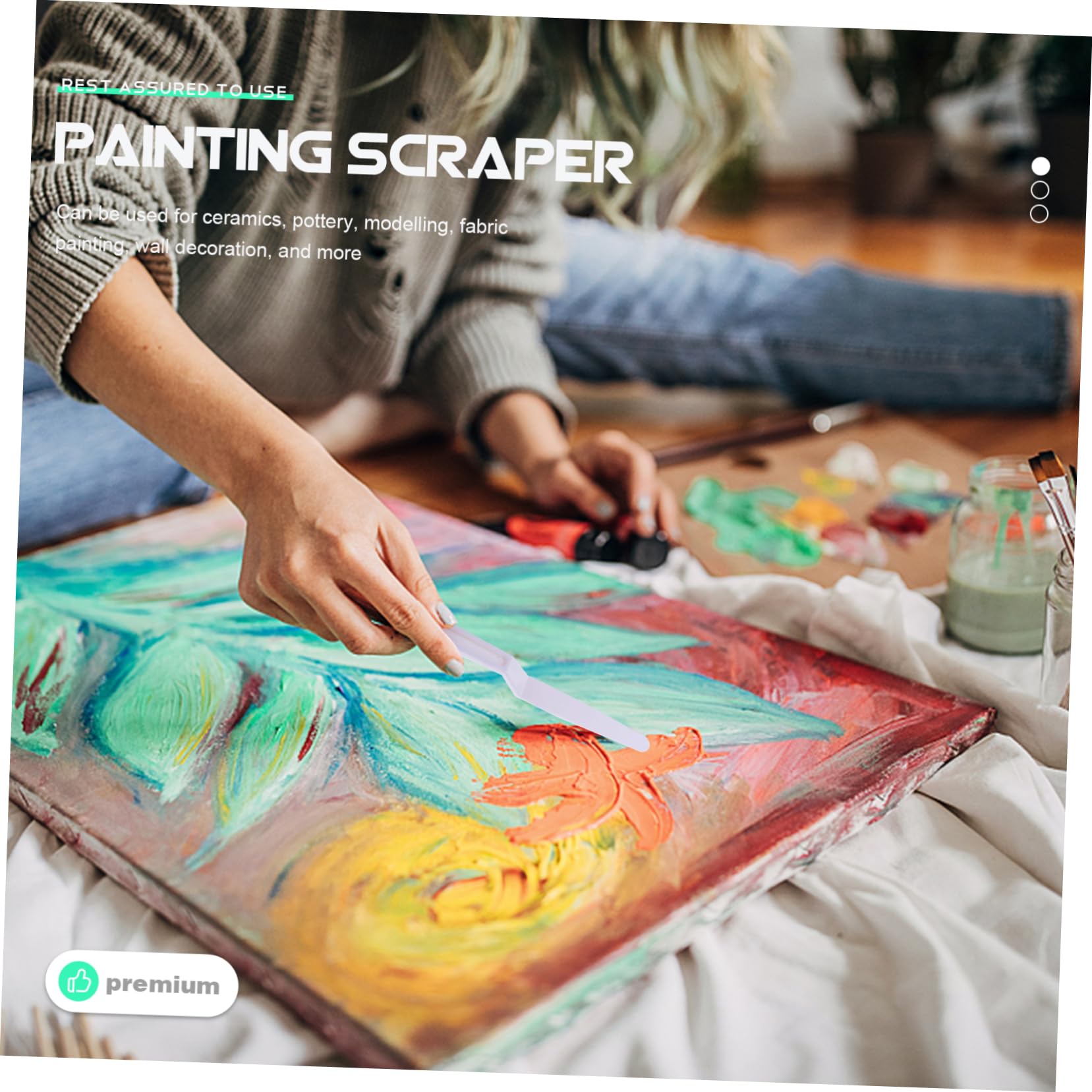 Gadpiparty 5 Set Spatole Per Pittura Ad Olio Con Lungo Raschietti Resistente Per Miscelazione Colori Palette Portatile Per Impugnatura Ergonomica E Durevole 30 Pezzi*5