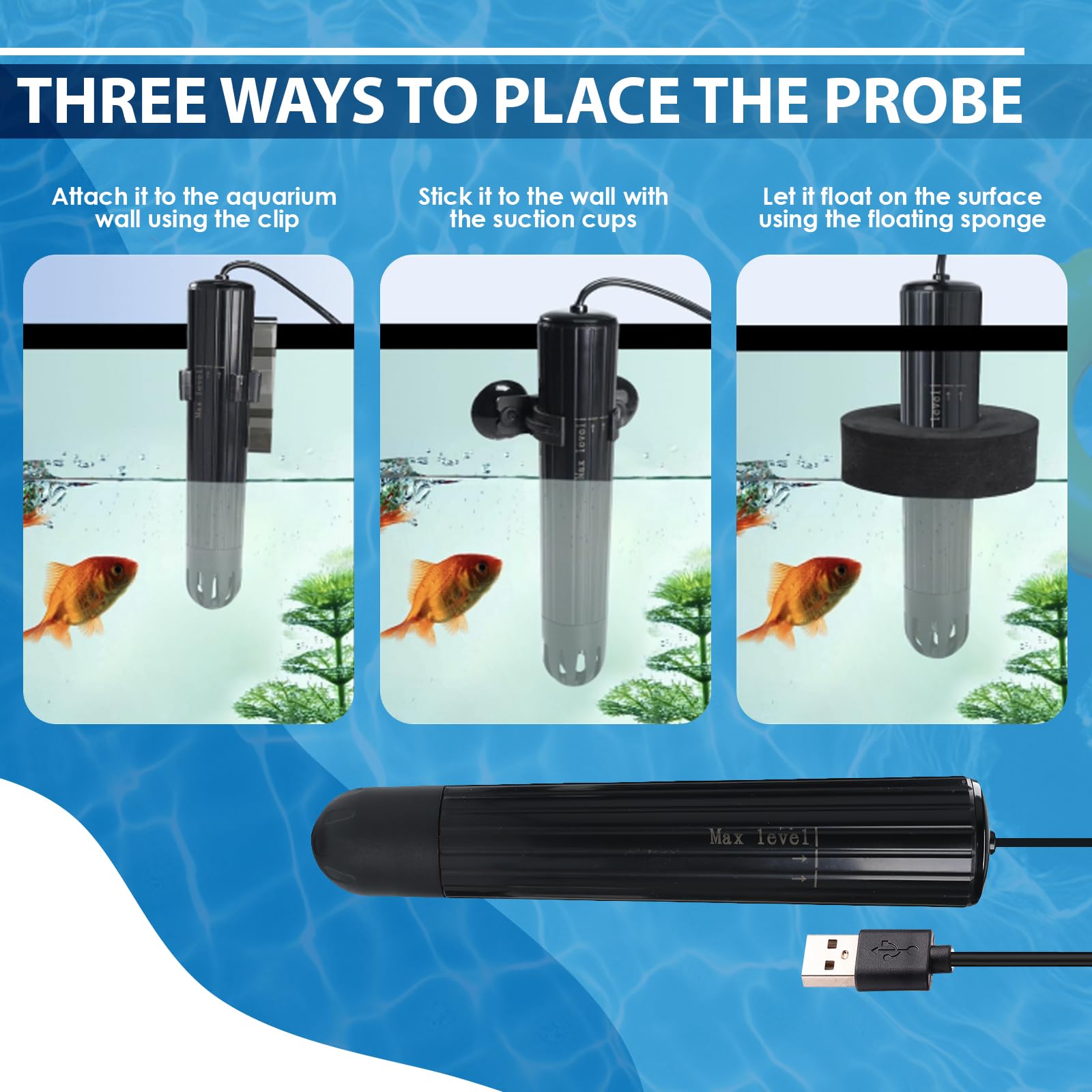 Smarter Wasserqualitätstest Wireless WiFi Multi-Parameter Wasserqualitätsmesser für pH/ORP/TDS/EC/Salinität/SG/Temp Überwachung Echtzeit-Warnungen mit App-Verbindung für Aquarium, Salzwasser Nano