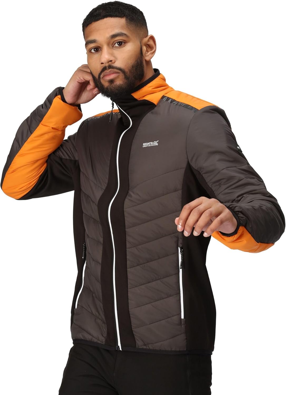 Regatta Mens Halton VII Contrast Panel Baffled Padded Jacket (XXL) (Navy)