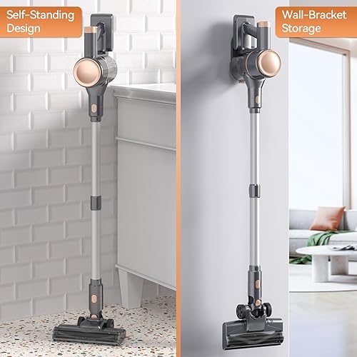 Vista 7 de Aspiradora inalámbrica N8, aspiradora de palo ligera con potente succión, batería de 2200 mAh, tiempo de funcionamiento de 40 minutos, aspiradoras