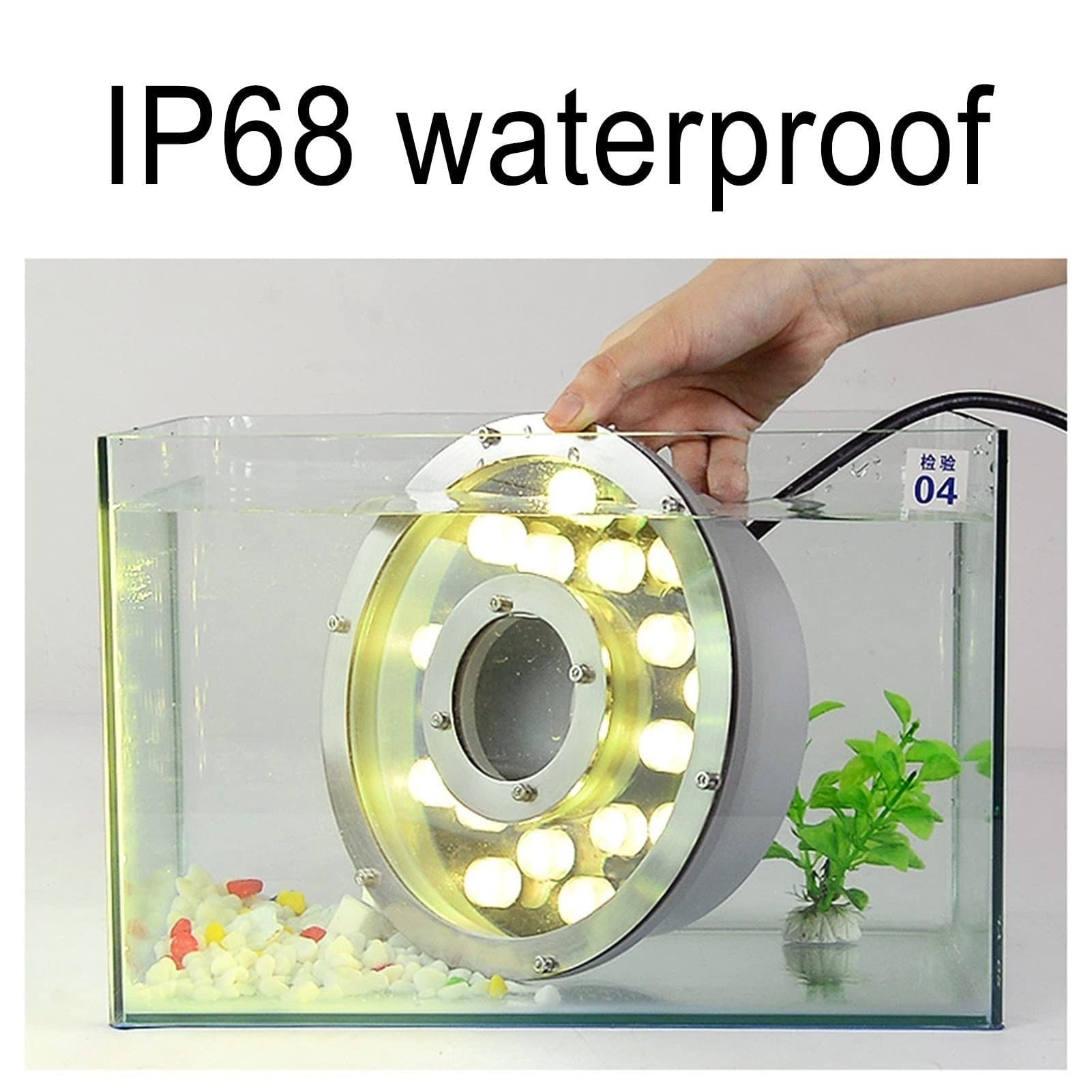 RGB Unterwasser Teichscheinwerfer - LED Ring Brunnen Licht, Mittleres Loch IP68 wasserdichte Niederspannungs-Farbwechsel-Tauchleuchten, Für Brunnenbecken, Unterwasser, Teich(Ac(24V),12W)