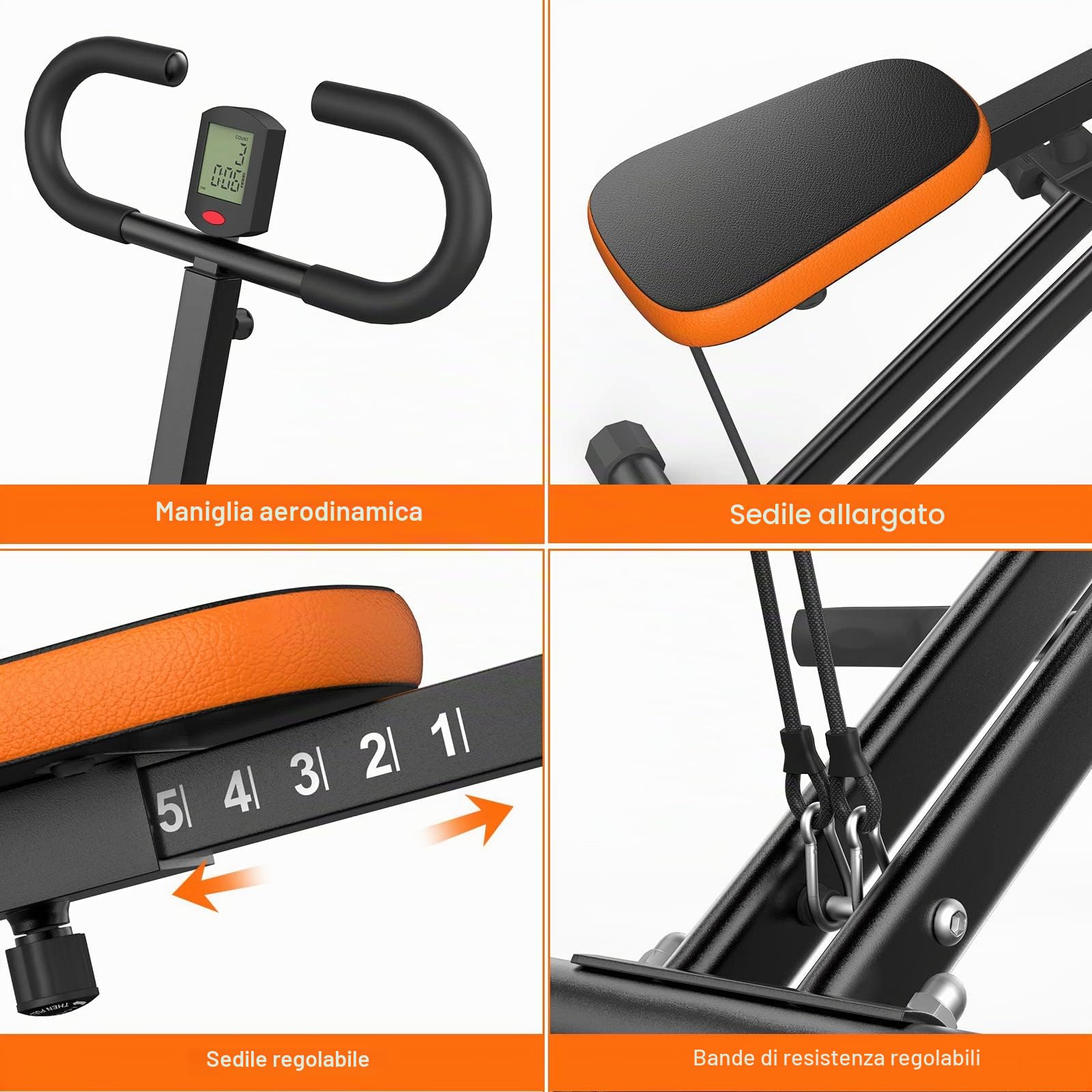 Dskeuzeew - Cyclette Power Body, attrezzatura per allenamento degli addominali, attrezzatura per palestra domestica, per addome, braccia, gambe, schiena e glutei