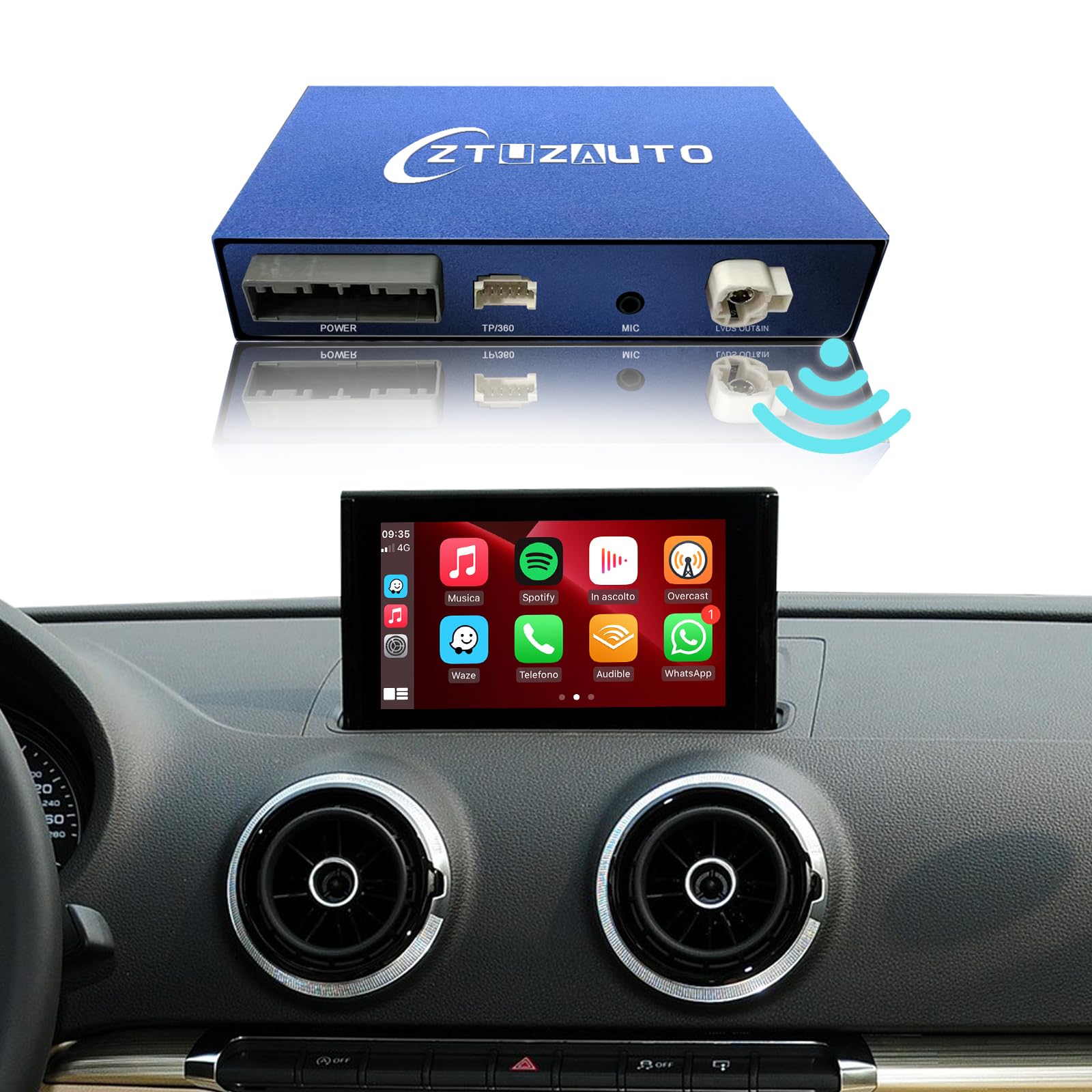 Wireless CarPlay Retrofit Kit for Audi A3 7inch Screen 2013-2018