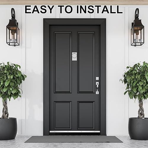 Miniatura 5 de Lounsweer 8 cepillos de puerta de 2.5 x 39.3 pulgadas, aleación de aluminio, sello de barrido de aleación de aluminio, tira de sellado, fácil