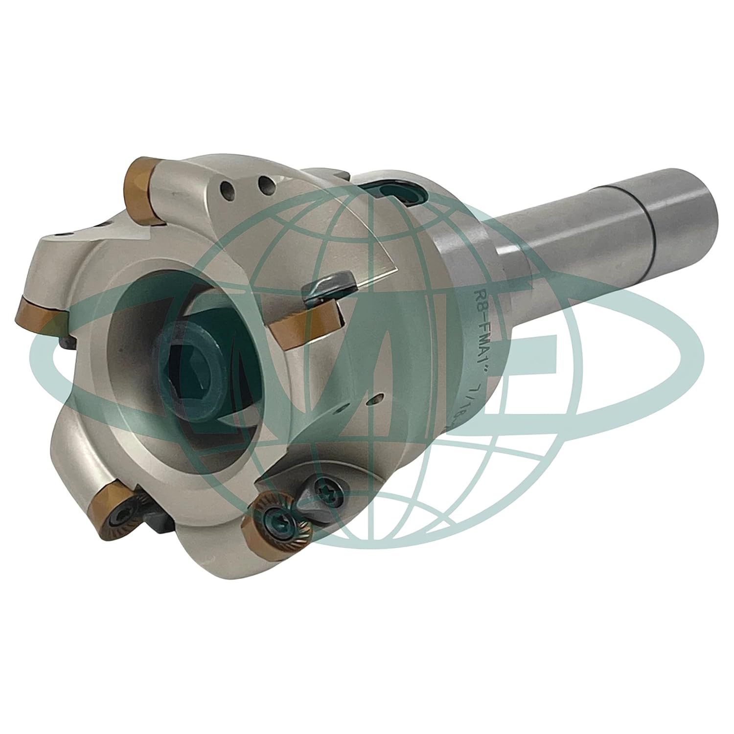 CME 3" 90° Indexable Face Mill w/ R8 Arbor, RCKT1204 Inserts Included, 5 Flutes