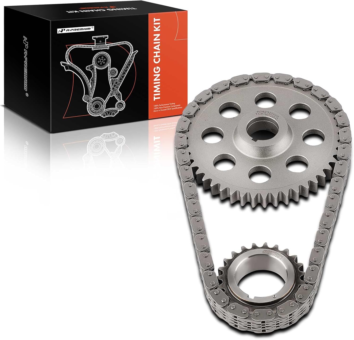 A-Premium 3PCS Engine Timing Chain Kit W/Sprocket Compatible with Jeep & Dodge - Grand Cherokee, Ram 1500 2500 3500 4000, Durango, Dakota, Ramcharger, W150, B1500, B3500, D350-8,6Cyl 3.9L 5.2L 5.9L