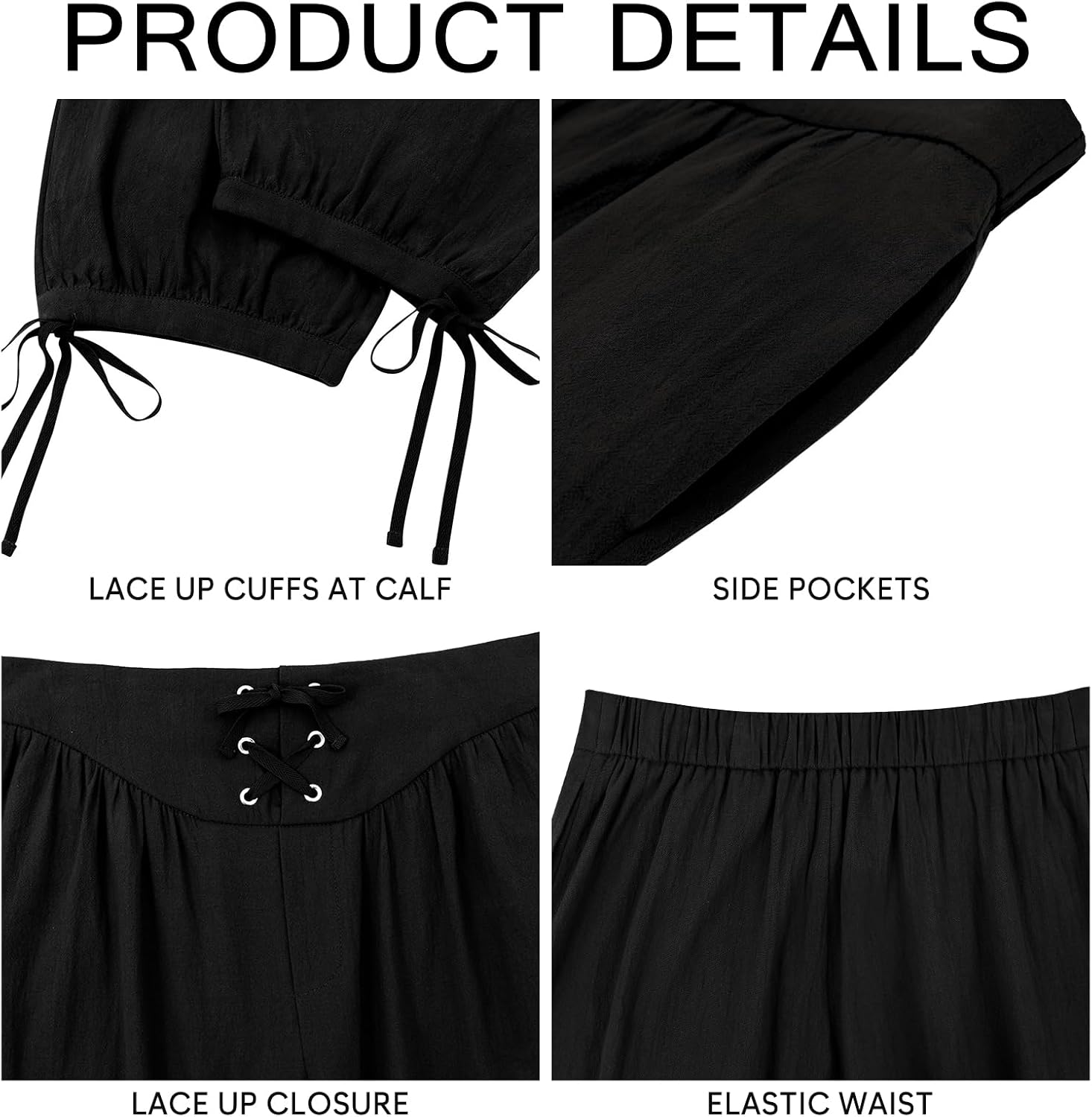 Runcati Mens Medieval Pirate Shorts Renaissance Colonial Viking Lace Up Halloween Costume Pants - Image 5