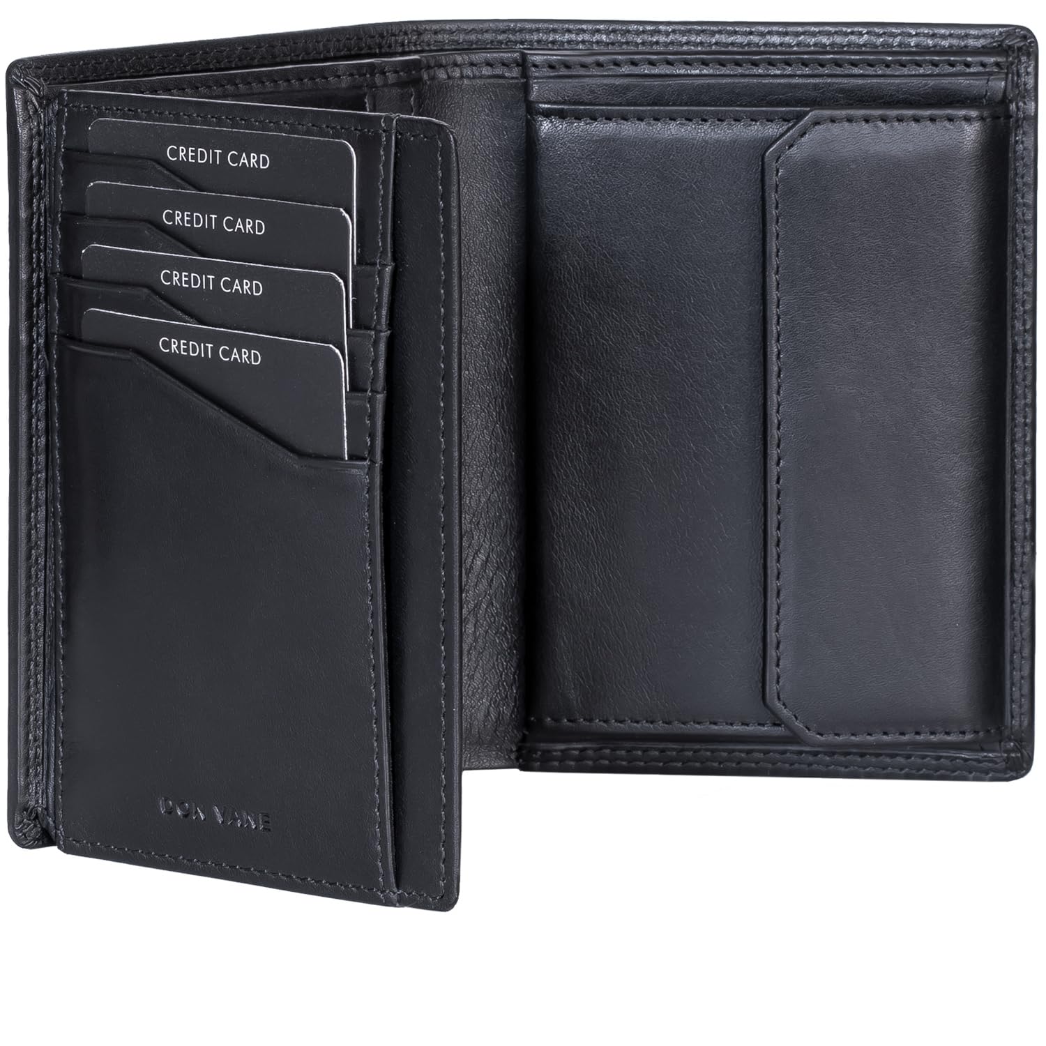 Elite Highline - Geldbörse Herren Leder mit RFID Schutz I Großes Portemonnaie 13 Fächer mit Münzfach I Echtleder Geldbeutel Hochformat für Männer I Brieftasche Portmonee Wallet Schwarz