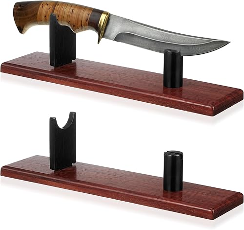 Miniatura 8 de Yookeer Soporte de exhibición de cuchillo de acrílico de 2 uds. Soporte de exhibición de colección de cuchillos de hoja fija para un solo cuchillo,