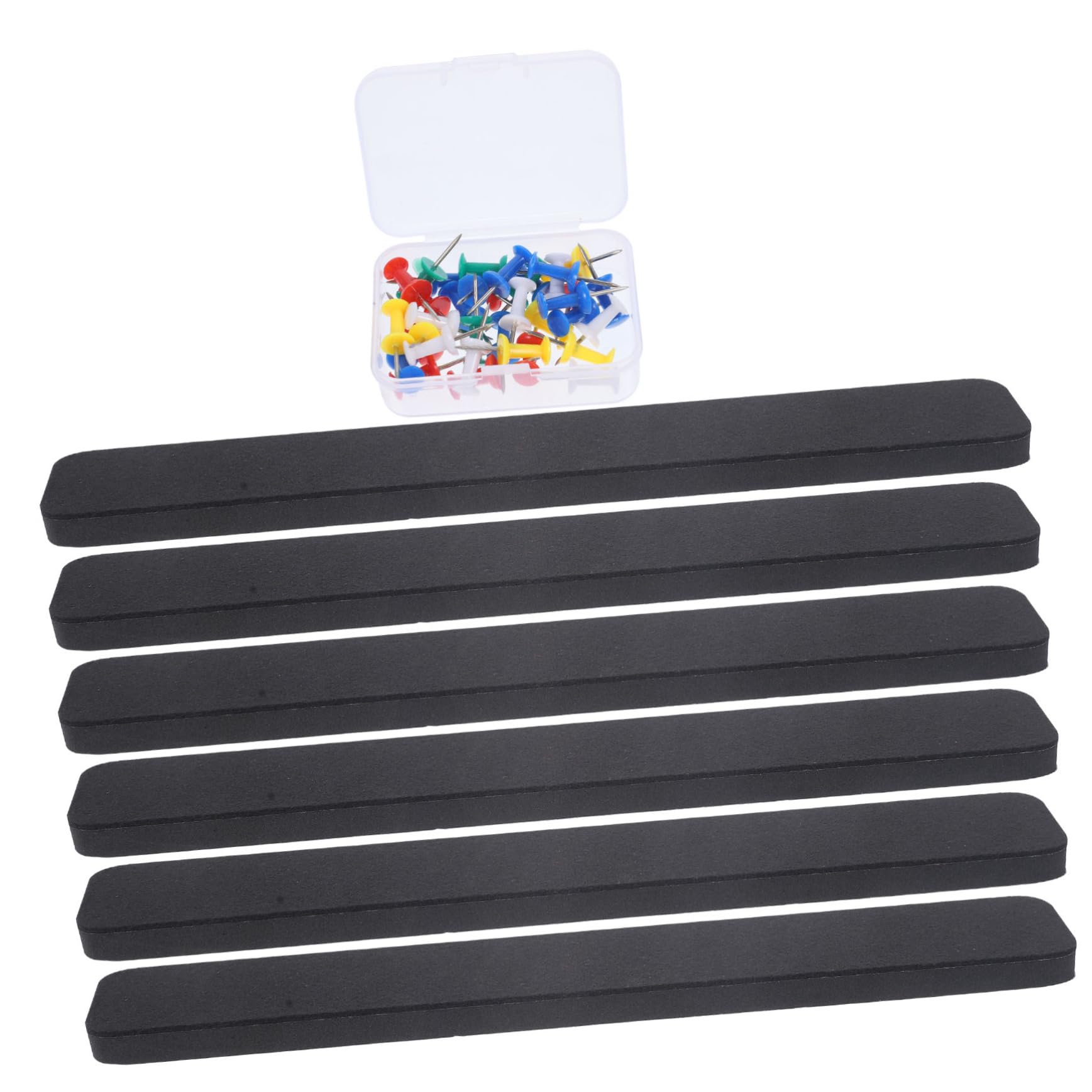 Holibanna 1set Bulletin Board Felt Strips with Pushpins Self-Adhesive Memo Display for Classroom and Home Decor Felt Strip for Cork Board and Pinboard Use