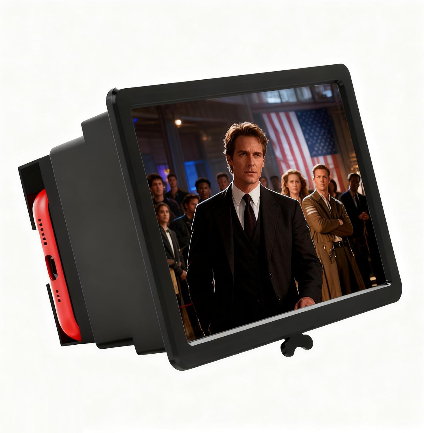 10-inch Phone Screen Magnifier, Phone Stand with HD Magnifying Screen | 3D HD Visuals, Stable Foldable Design, Compatible with All Smartphones (Black)