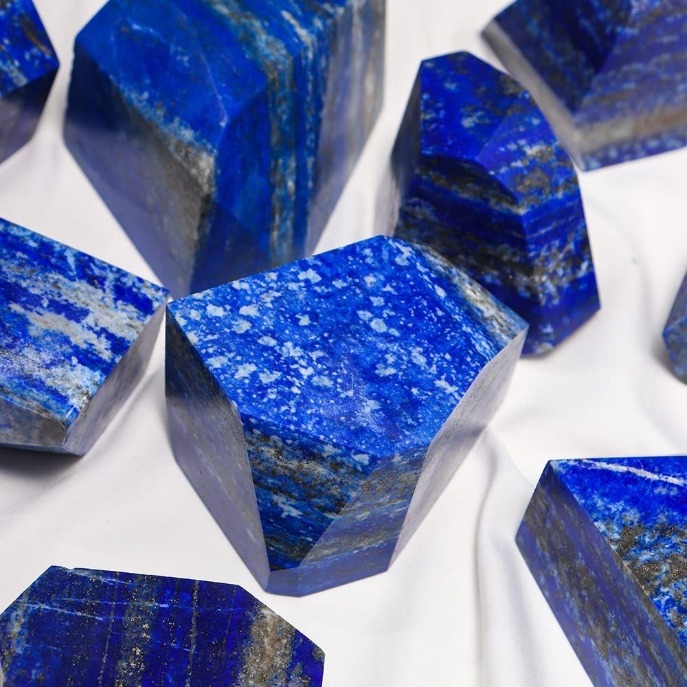 PEKMAR 1 STÜCK Natürliche Lapislazuli Edelsteine ​​Unregelmäßiger Stein Polyedrisches Geometrisches Pendel for DIY Heimtextilien Dekoration (Size : 300g)