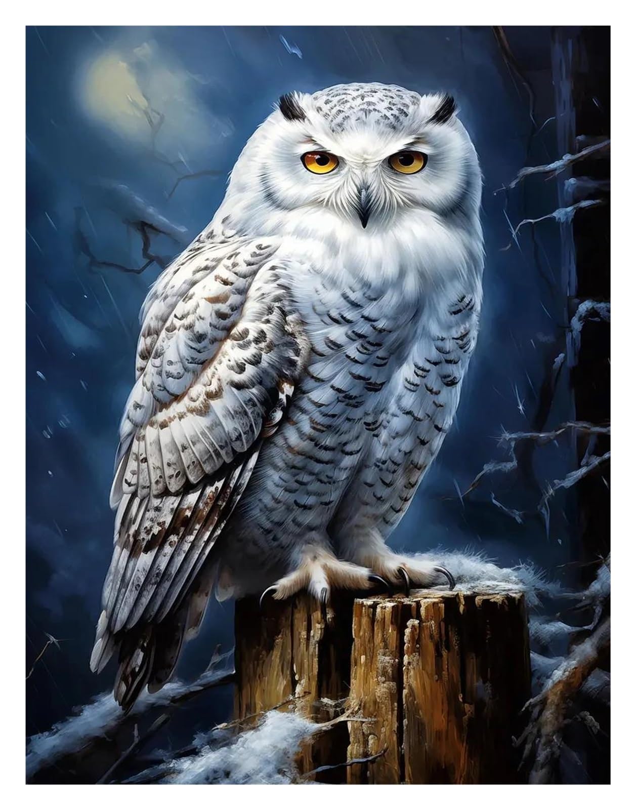Xenite B Wall Art Canvas Prints Classic Majestic In Forest Photography Posters Prints Polar Owl Canvas Painting Wall Art Picture Home Living Room Decor(,50X70cm)