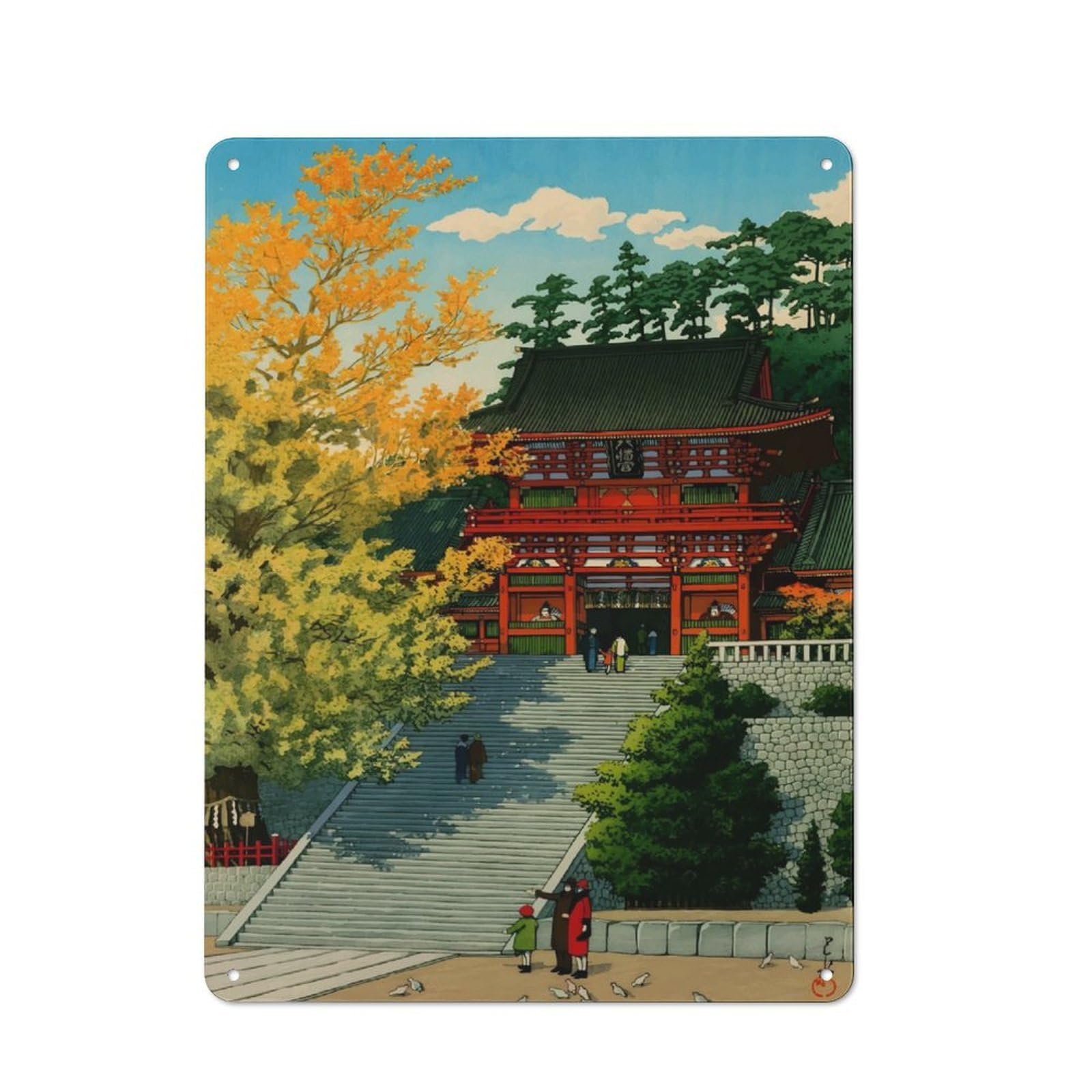 Junmoney Tsuruokahachimangu Metal Wall Sign 40X30cm Featuring For Workshop Wall, For Makers And Diy Enthusiasts