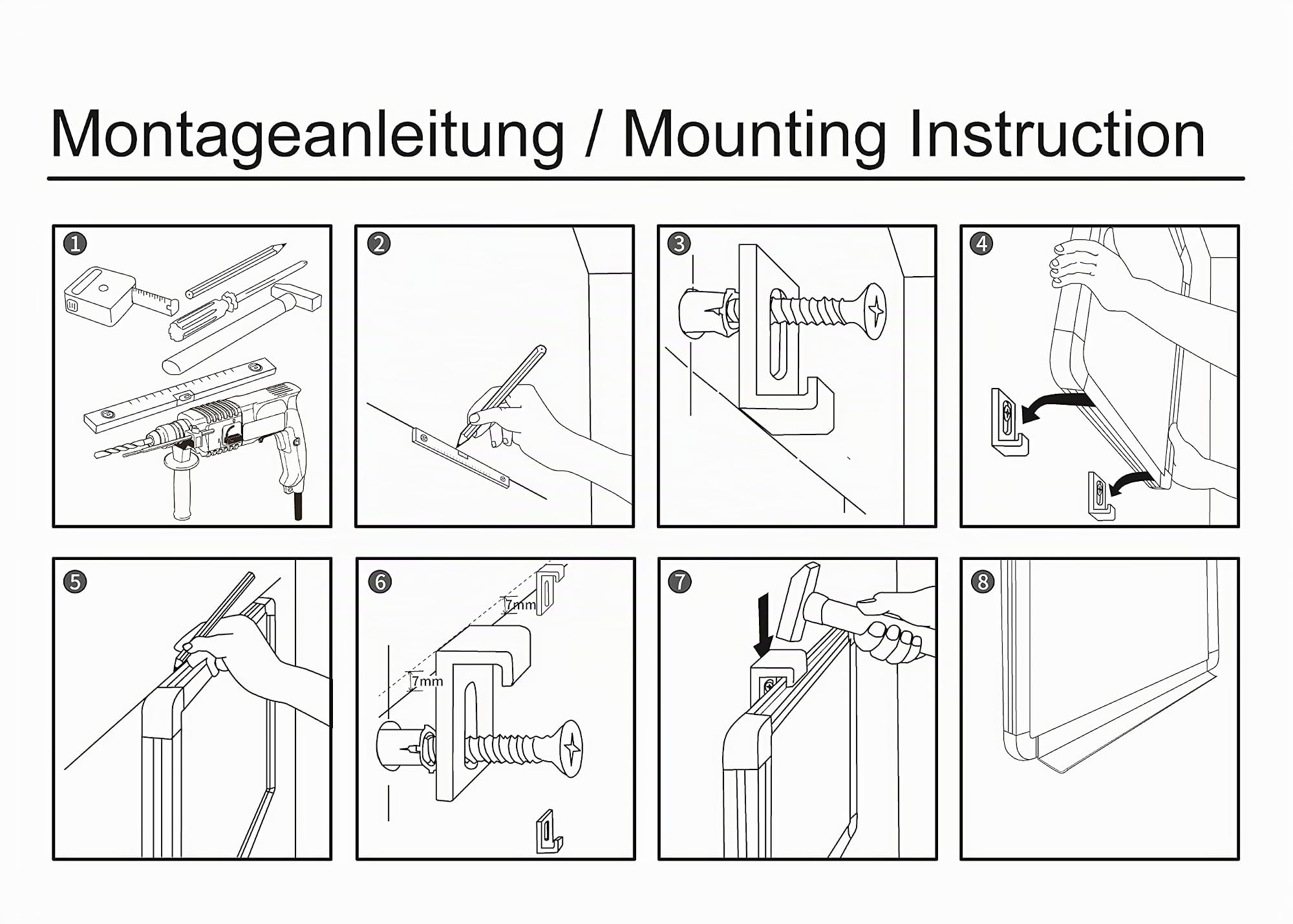 Klapptafel Set - 40cm x 60cm / 40cm x 120cm - beschreibbare Magnettafel weiß mit lackierter Whiteboard Oberfläche - mit Tafelwischer, 10 schwarzen Magneten und 4 farbigen Boardmarkern