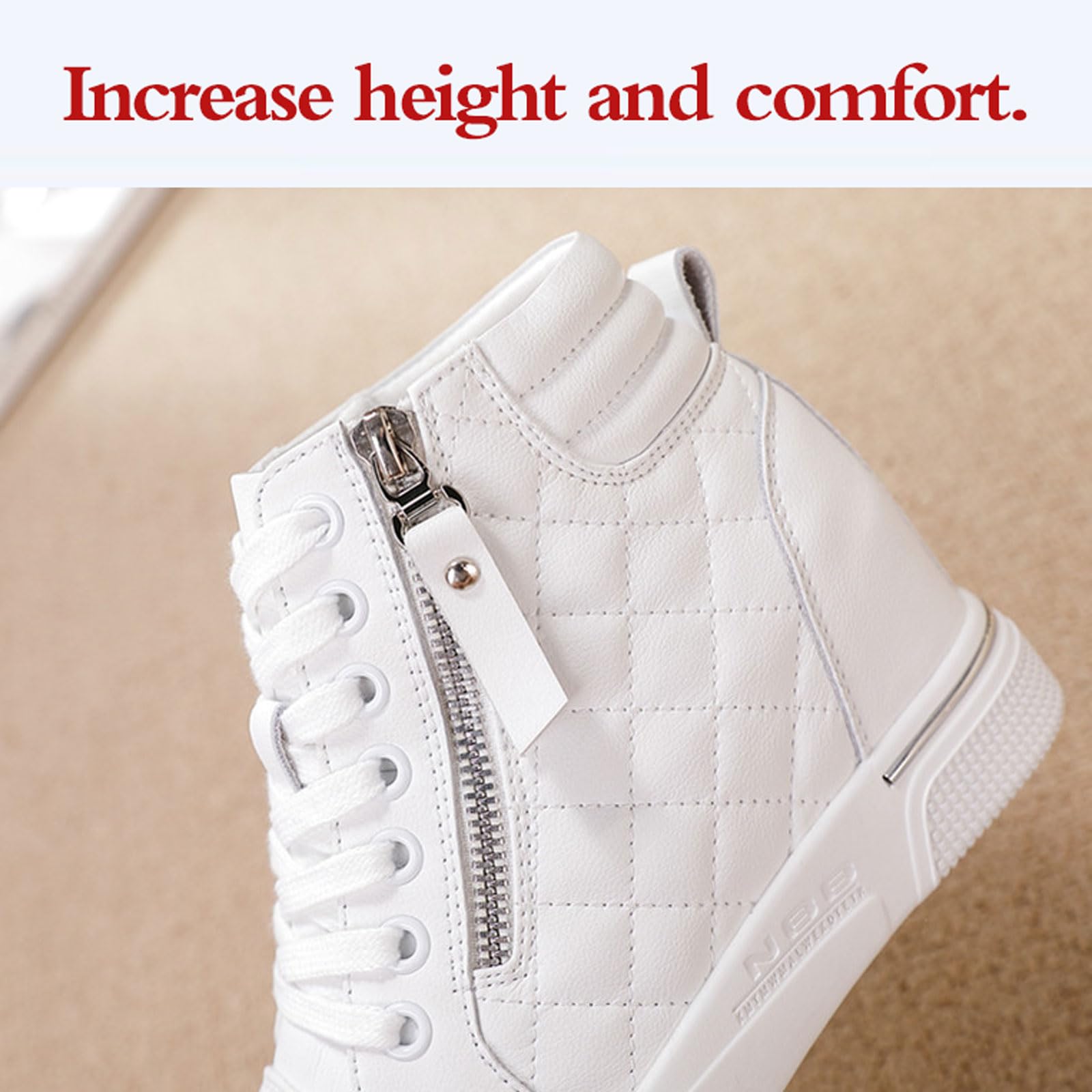Sneakers con Zeppa e Cerniera da Donna,Scarpe da Ginnastica con Zeppa Invisibile,Scarpe da Ginnastica Platform Sneaker,Traspiranti,Antiscivolo,per Camminare Lavoro Temps Libero