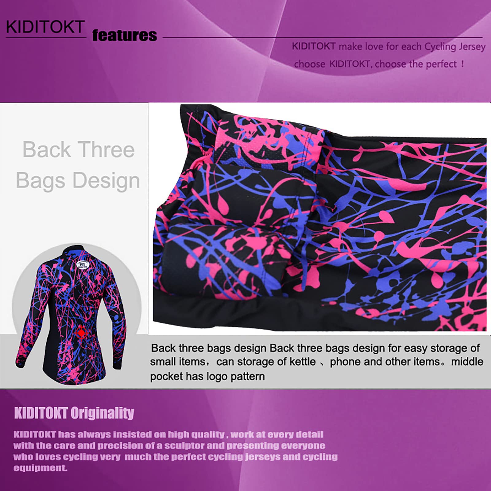 Completo Ciclismo Donna Set Invernale Termico Ciclista Vestiti Maniche Antivento Lunghe Sport Body Tuta Pantaloni Lunghi Bici Traspirante Specialized Ciclismo Asciugatura Rapida MTB XD22