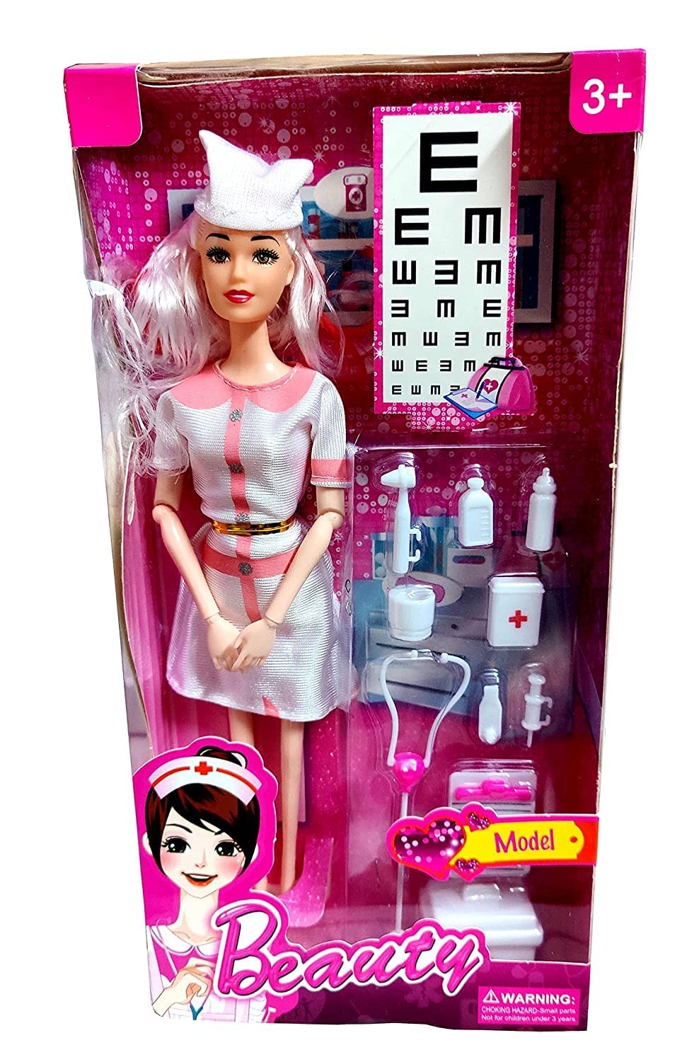 BKDT Marketing Beautiful Doctor Look Doll Toy for Girl with moveable Arms, Legs, Elbow, Hands with med. Kit, Pretend Play Bandage, Stethoscopes, Thermometer, Milk Bottle, Notepad - 10 pcs (B0DD46F9Y5) Amazon Price History, Amazon Price Tracker