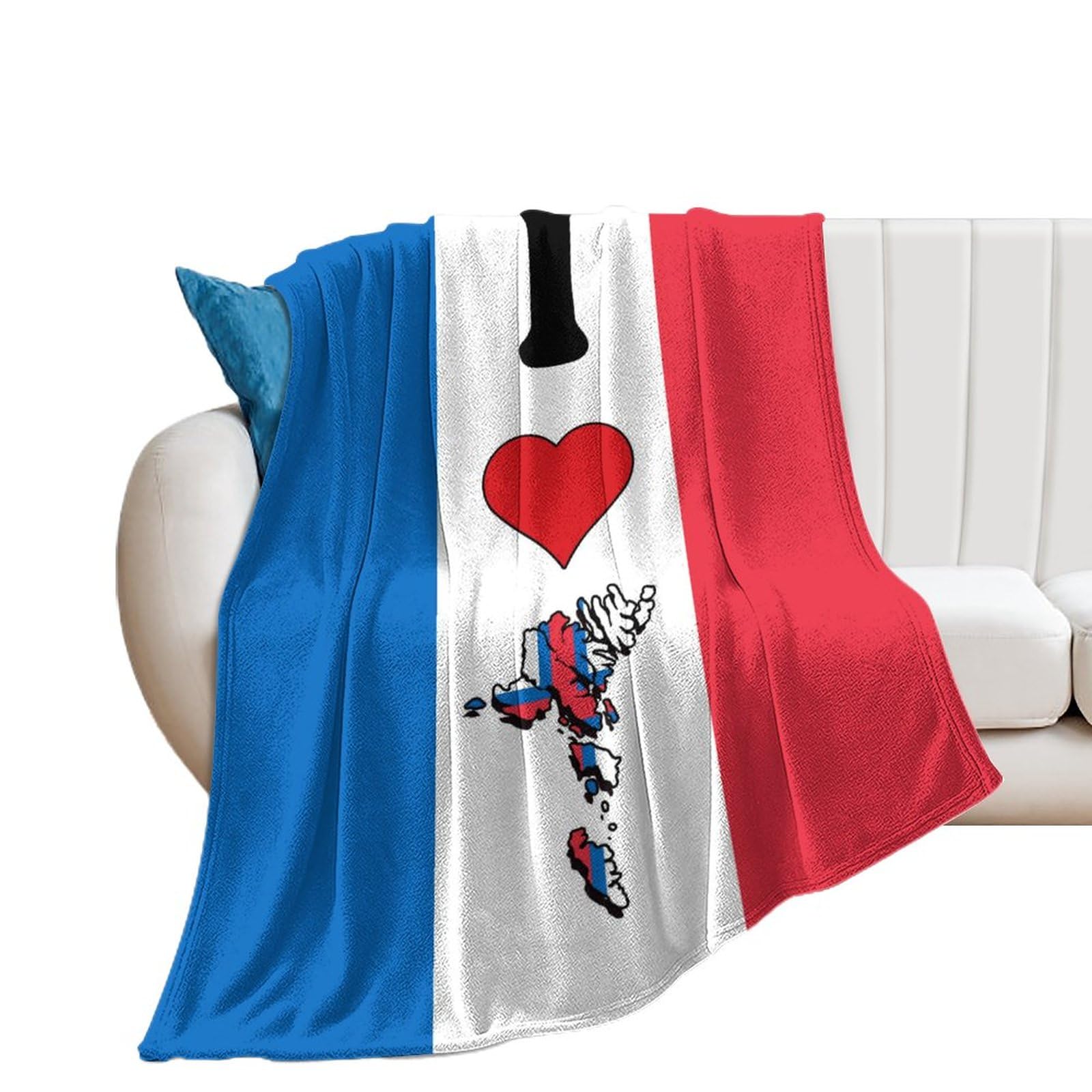 Couverture îles Féroé en flanelle 178x203 cm avec drapeau national pour lit