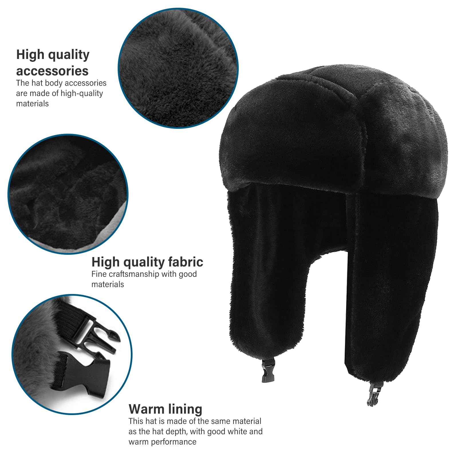 2 Piezas Gorro de Aviador Cálido de Invierno, Gorro Ruso Sombrero, Orejeras Cálido de Piel Sintética, Resistente Al Viento y a la Nieve para Hombres y Mujeres