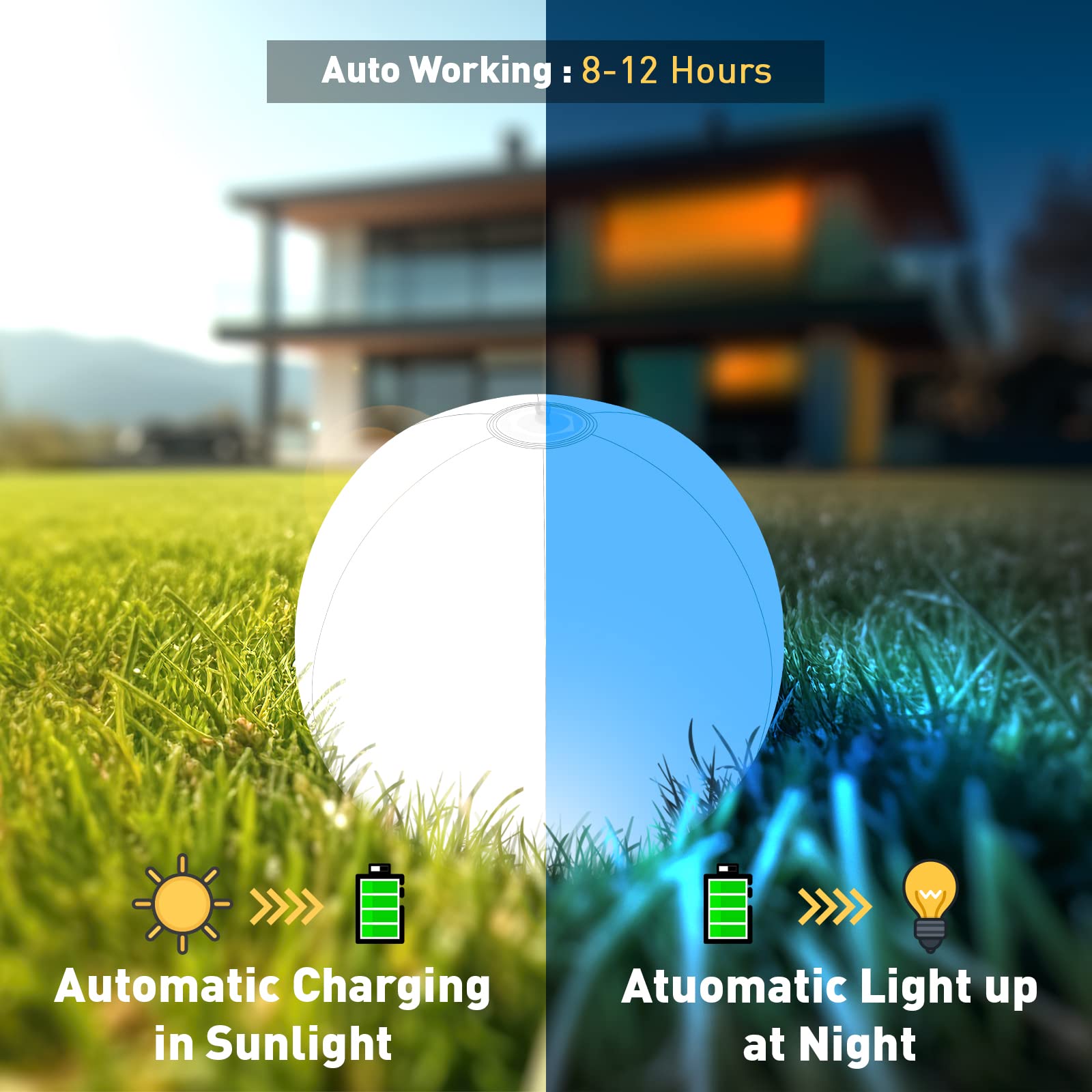 Solar Floating Pool Lights, 14'' Pool Glow Ball Lights with Remote Control, IP67 Waterproof Color Changing Light Up Pool Balls for Swimming Pools, Beach, Ponds, Garden, Backyard, Party Decor (4 PCS)