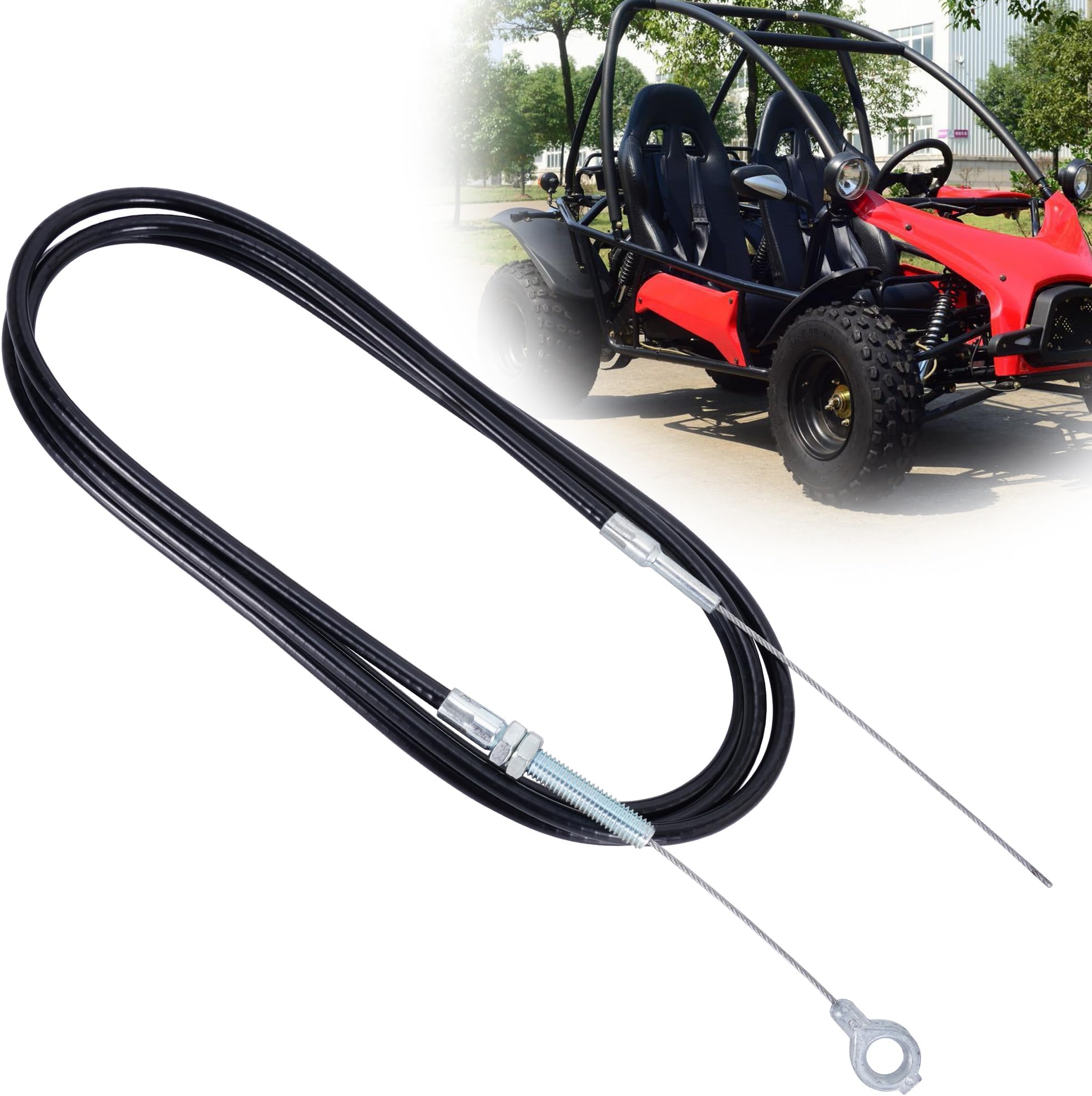 Enhanced 90" Long Throttle Cable 8173 with 82" Casing Replacement for Manco GO Kart Cart Buggy