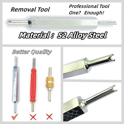 Miniatura 4 de BIHYNGAIR Kit surtido de núcleo de válvula de aire acondicionado de automóvil, 40 unidades, herramienta de extracción de núcleo de válvula de CA, AC