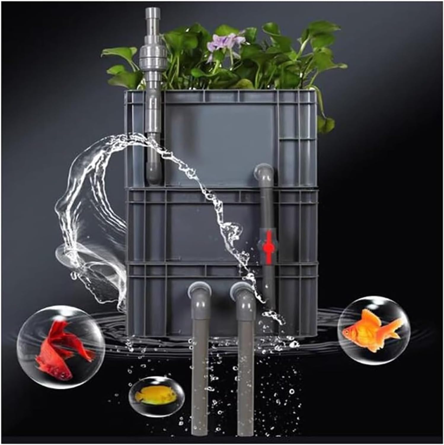 External Aquarium Filter Box, Easy Assemble Fish Tank Water Circulation System, DIY External Filter for Fish Pond, Efficient Water Cycle Filter (40x30x56cm)