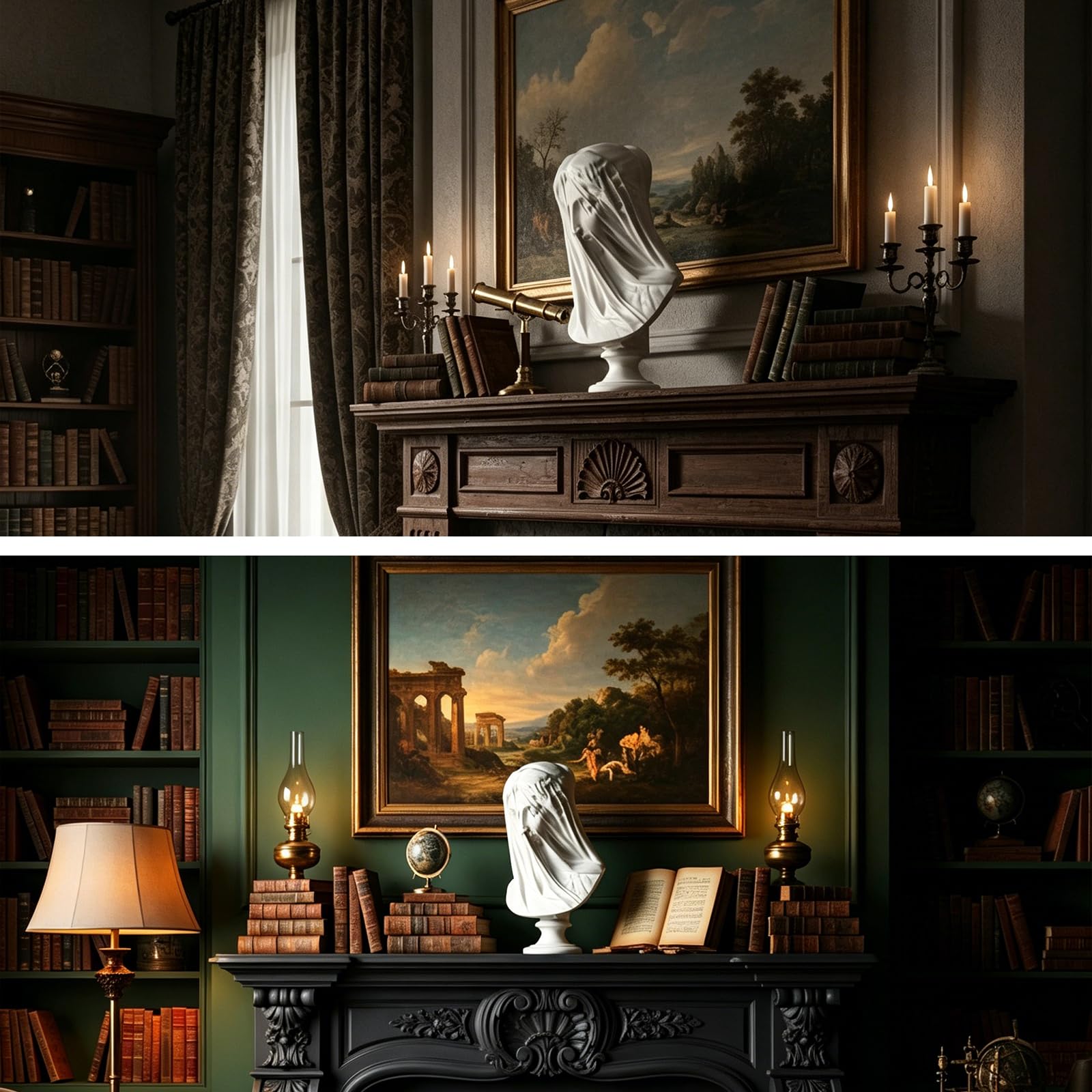 Statua della dea greca con busto velato da 33 cm, grande busto classico romano mitologia greca, regalo decorativo, scultura velata per la decorazione della casa, utilizzata per statue e sculture