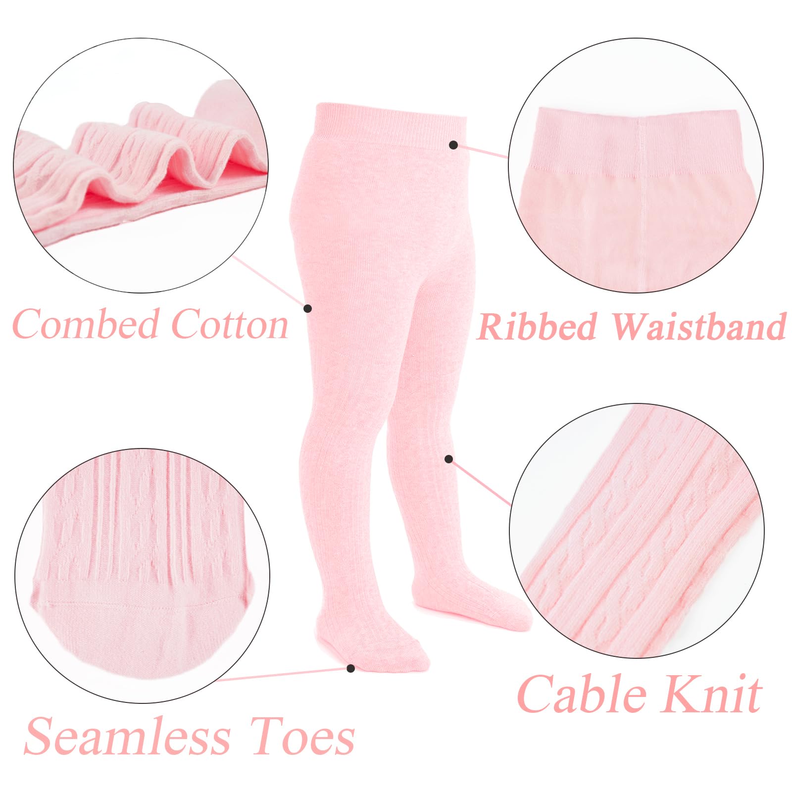 Babystrumpfhose für Kleinkinder, Mädchen, nahtlos, Zopfstrick-Leggings, weiche Baumwollstrümpfe, Strumpfhose, 3/4/5 Stück