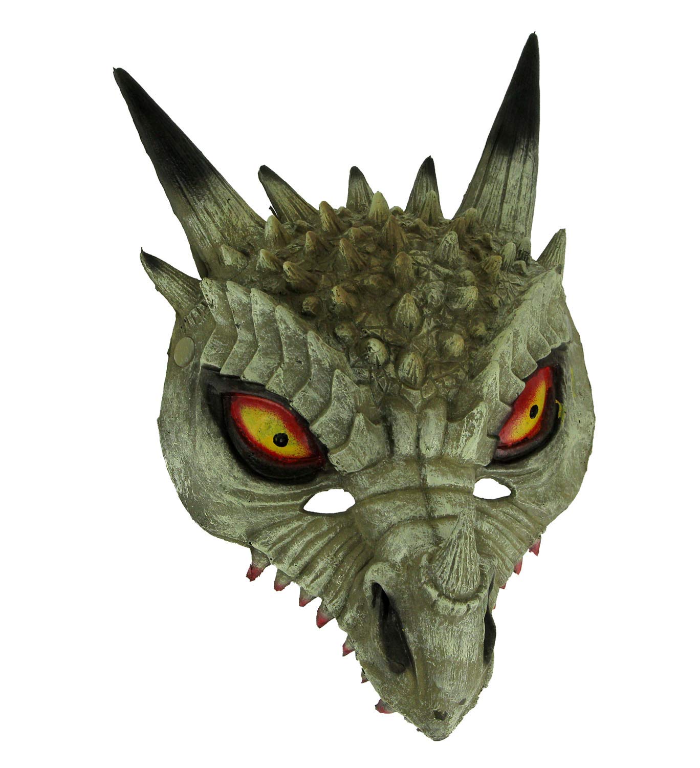 Things2DIe4 Dark White Horned Dinosaur Adult Halloween Mask Costume Accessory