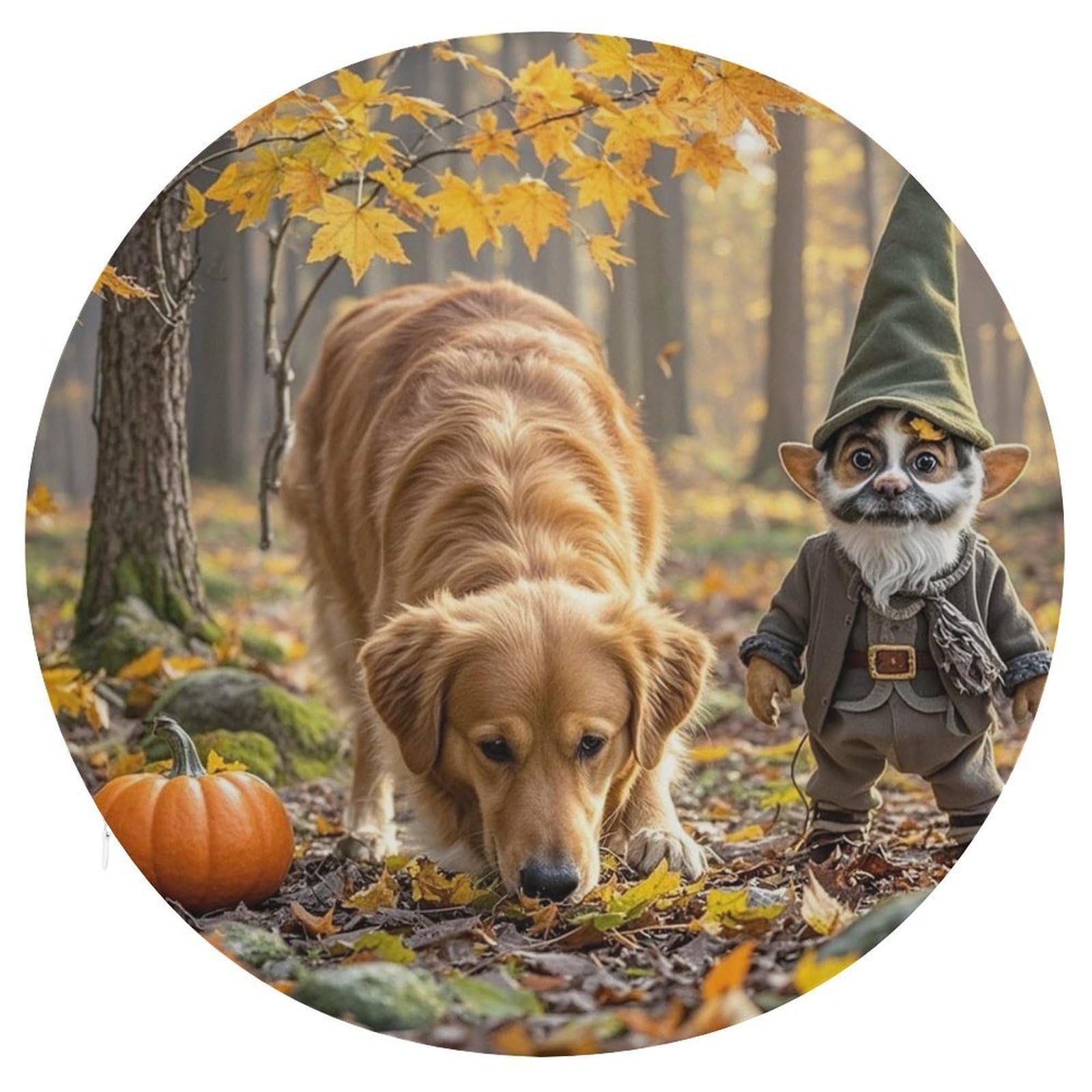 LZQPOEAS Pumpkins and Maple Leaves Swivel Seat Cushion with Supportive Memory Foam Comfort Round Bar Stool Cushion 15.3" Diameter Rotating Seat Cushions Fashion Chair Pad for Car Office Home